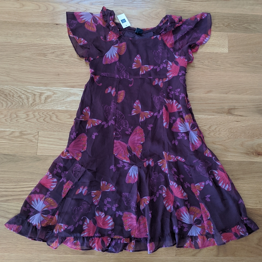 NWT Gap Kids Purple Butterfly Dress Sz XL 12